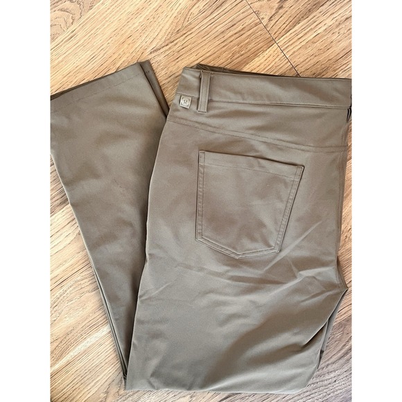 Lululemon ABC Slim Pants Mens 38x30 Beige Warpstreme Chinos - Picture 1 of 9